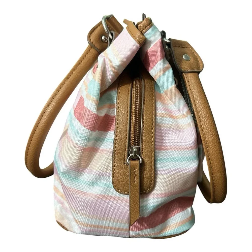 Lily Bloom Maggie Satchel Painted Stripe Eco Friendly NWT MSRP $75